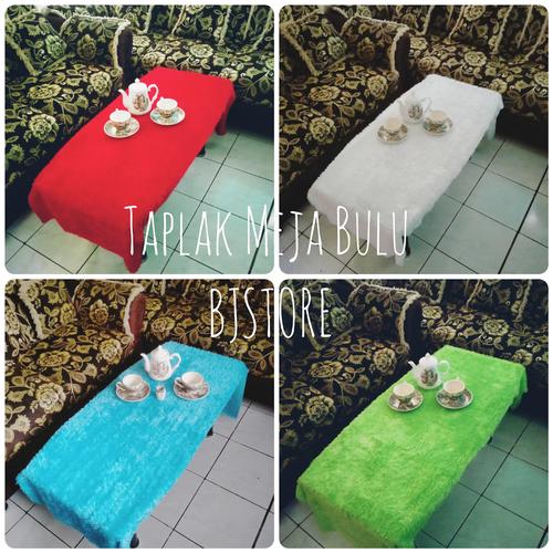 Foto Produk Taplak meja bulu rasfur 50x150cm - Putih, 150x50 cm dari Baraya Jaya Sadaya