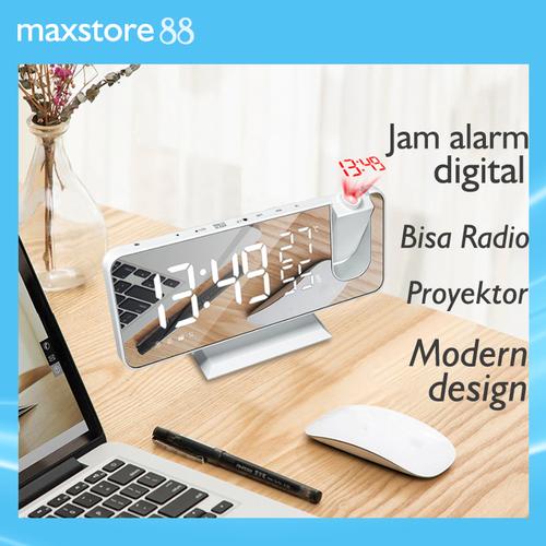 Gambar Original Jam Meja Digital Led Weker / Digital Alarm Clock bisa Radio - Putih dari maxstore88 Jakarta Utara Tokopedia