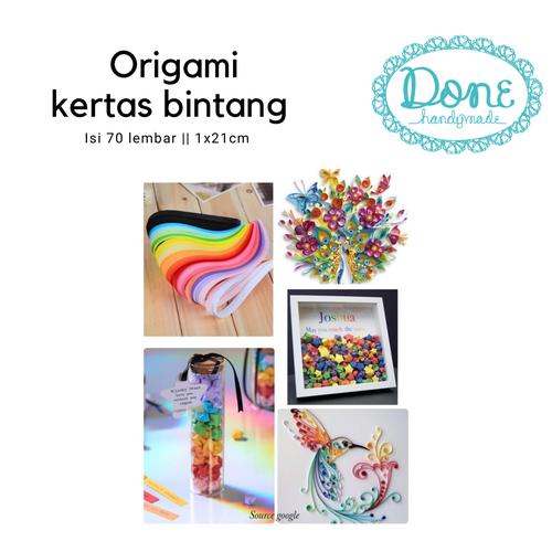 Gambar Kertas origami kertas bintang quilling paper star paper art - gold yellow dari done handymade Jakarta Barat Tokopedia