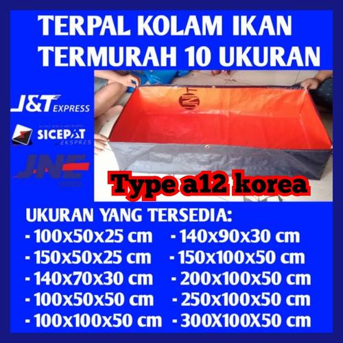Gambar TERPAL KOLAM IKAN DENGAN VARIAN 10 UKURAN TYPE A12 KOREA - biru orange, 100x50x25 dari ryzen _terpal_kolam Kab. Bekasi Tokopedia
