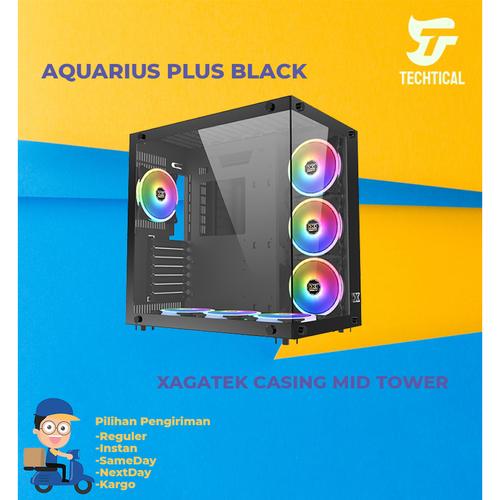 Foto Produk CASING Xigmatek Aquarius Plus - 7 FAN RGB Black- PC Gaming Case dari Techtical Computer