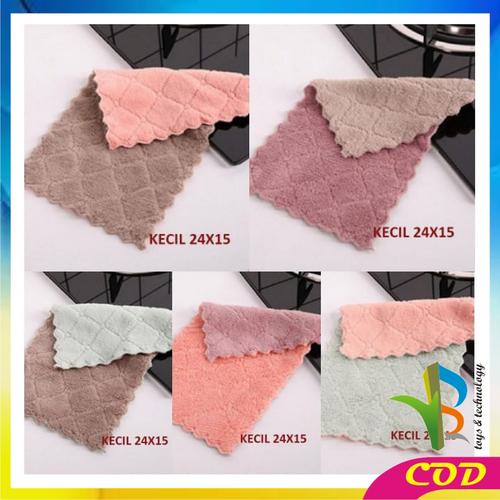 Gambar RB-C225 Kain Lap Piring Anti Minyak Bahan Coral Fleece / Kain LapDapur - KECIL 24X15, ABU PINK dari RB TOYS AND TECHNOLOGY Kab. Tangerang Tokopedia