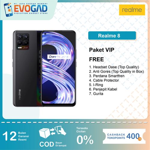 Gambar Realme 8 Helio G95 Gaming Processor, 64MP AI Quad Camera - R8i Black dari Evogad Official Jakarta Barat Tokopedia