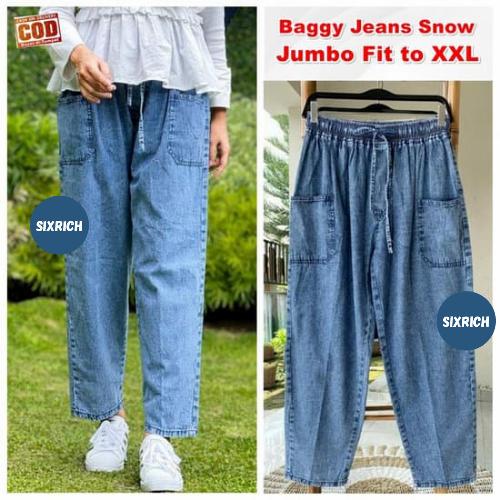 Jual SIXRICH-Celana Baggy Jeans Wanita 