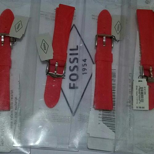 Jual strap jam fossil silicone red 18mm 