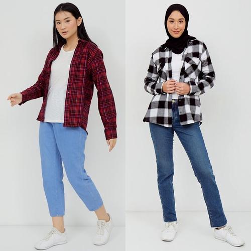 Jual Kemeja Flanel Wanita Kotak Kotak 