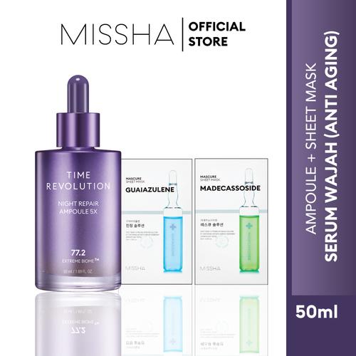Foto Produk MISSHA TIME REVOLUTION NIGHT REPAIR AMPOULE 5X (50ML) - Free 2 Mascure dari Missha Indonesia