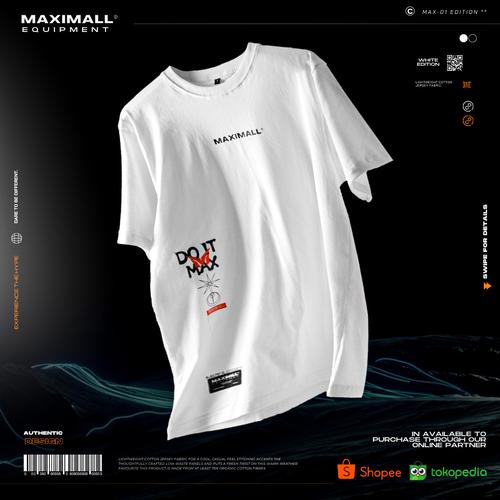 Gambar Kaos pria T-shirt Maximall Max-01 White Series Cotton Combed - S dari MaximallFootwear Kota Bandung Tokopedia