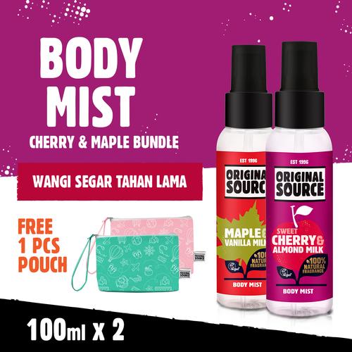 Foto Produk Original Source Body Mist Cherry & Maple Bundle FREE eco-pouch dari Cussons Official Store