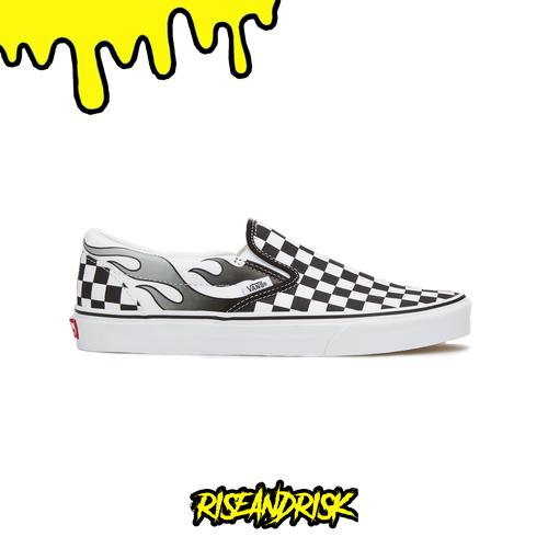 checkered vans black