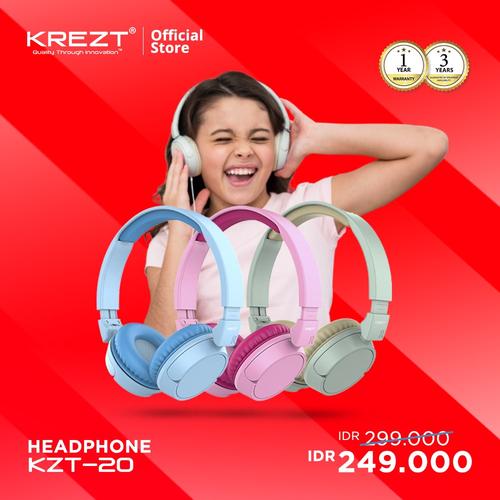 Foto Produk KIDS HEADPHONE KREZT KZT20 - HEADSET ANAK - HEADPHONE ANAK - Merah Muda dari KREZT