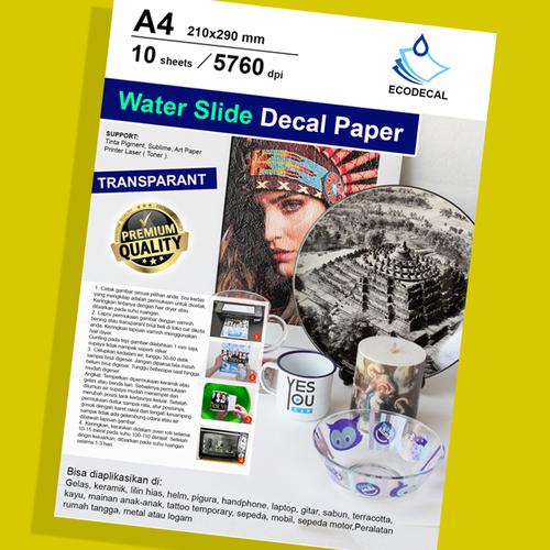 Jual Water Slide Decal Paper Transparant ukuran A4 termurah untuk ...