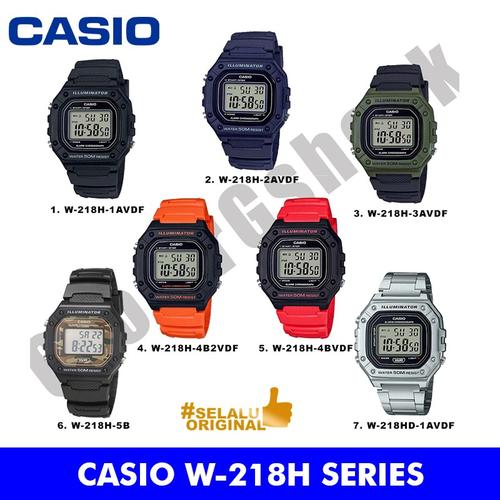Gambar Casio Original W-218H/ W218H 1A - Jam Tangan Pria Digital - Karet - Orange dari GrosirGshock Jakarta Pusat Tokopedia