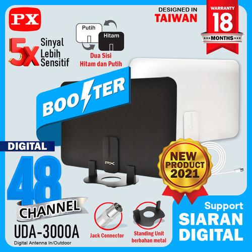 Foto Produk Antena TV Dinding Digital Analog Indoor DVB T2 + Booster PX UDA-3000A dari Digital Shop Solution