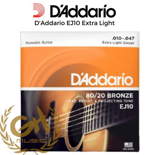 Gambar D'Addario EJ10 Extra Light 010-047 SENAR GITAR dari GH MUSIC STORE Tokopedia