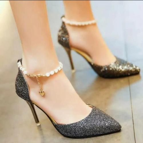 Jual sepatu high heels sol karet 