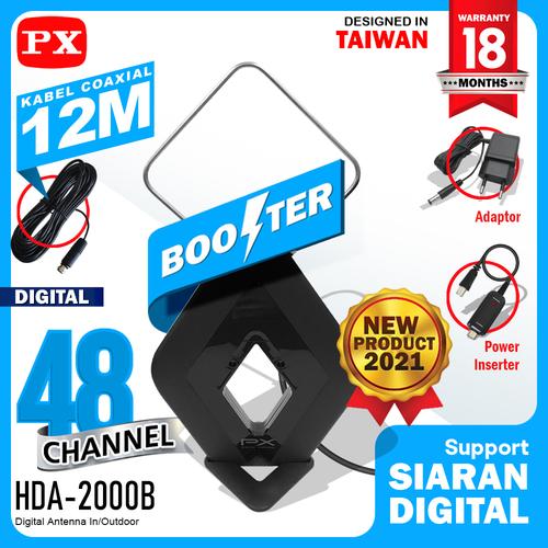 Foto Produk Antena TV Digital Analog Booster Indoor Outdoor + 12Meter PX HDA-2000B dari Digital Shop Solution
