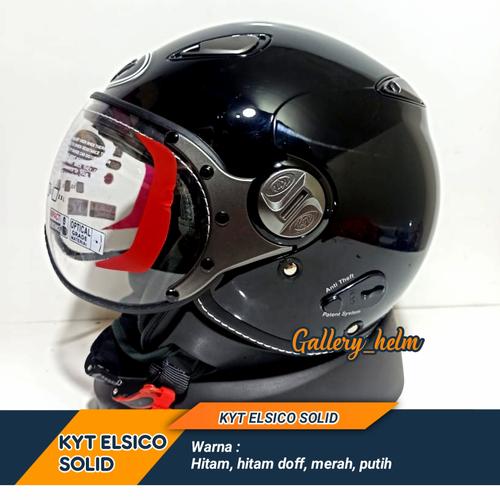 Jual Helm Kyt Elsico Solid Hitam Glossy Helm KYT Retro Hitam, M