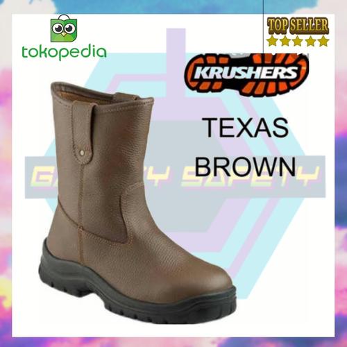 Jual SEPATU SAFETY BOOTS KRUSHER TEXAS BROWN ORIGINAL / SAFETY SHOES