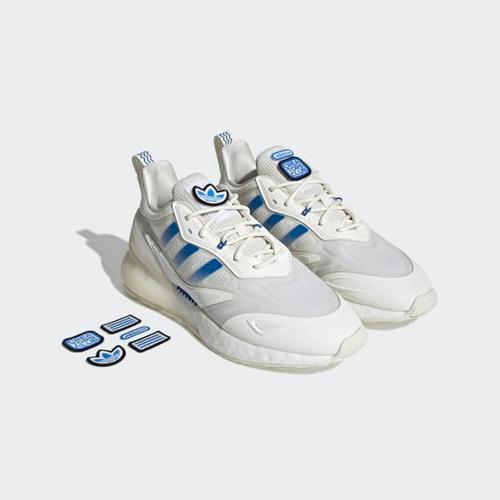 Adidas ZX 2K Boost White Blue Shoes men's Women's Original limited di  Smallde Sneakers Tokopedia