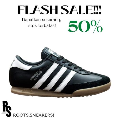 ADIDAS BECKENBAUER BLACK WHITE GUM SOLE 