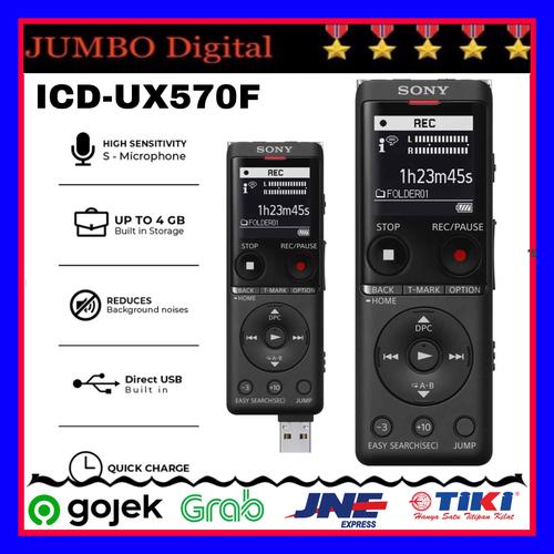 Jual Voice Recorder Sony ICDUX570F IC Audio Recorder Black UX570 Jakarta Selatan Jumbo