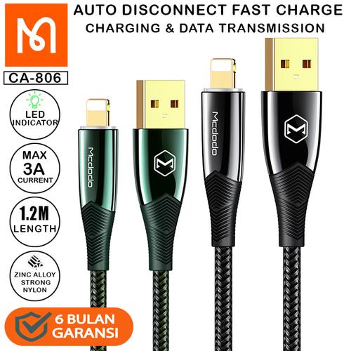 Foto Produk MCDODO CA-806 Cable Iphone Lightning Auto Disconnect Fast Charging 3A - GREEN dari MCDODO OFFICIAL