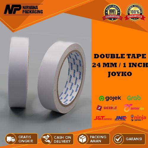 Jual DOUBLE TAPE DOBEL TIP 1 INCH 24 MM X 15 YARD JOYKO KUALITAS ...