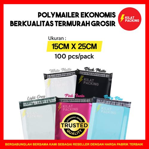 Foto Produk POLYMAILER EKONOMIS 15x25 - PLASTIK PACKING ONLINE MURAH ISI 100 PCS - Putih dari kilatpacking