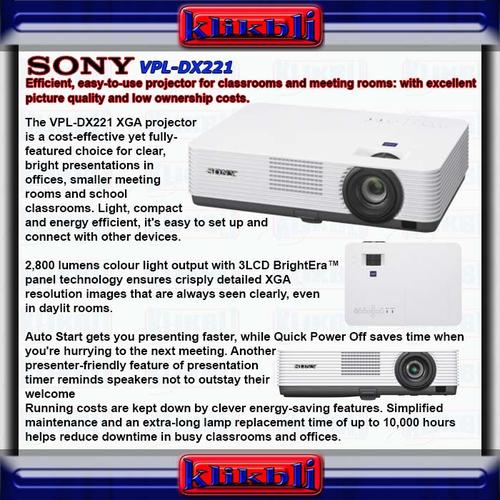 Jual Sony Projektor VPL-DX221 2800 ANSI 