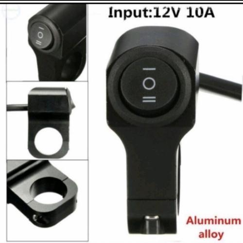 Jual Saklar tombol lampu on off besi stang/spion universal - silver ...
