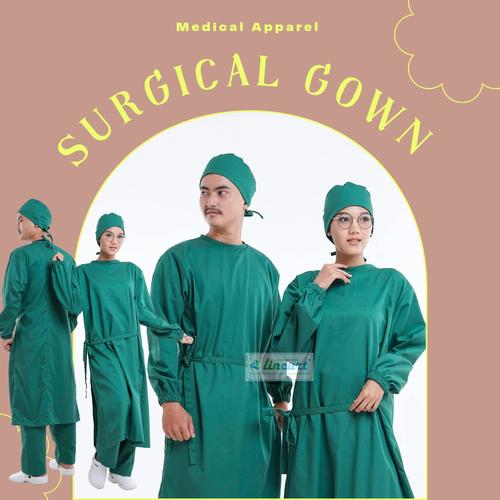 Gambar SURGICAL GOWN , JAS OPERASI , BAJU BEDAH, BAJU OPERASI OVERLAPPING - Hijau, all size dari Lincurt Kota Bandung Tokopedia