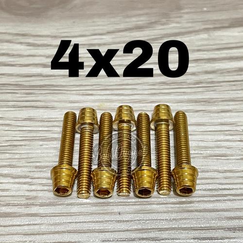 Jual Baut probolt kerucut gold 4x20 drat 6 panjang 2cm heng thailand ...