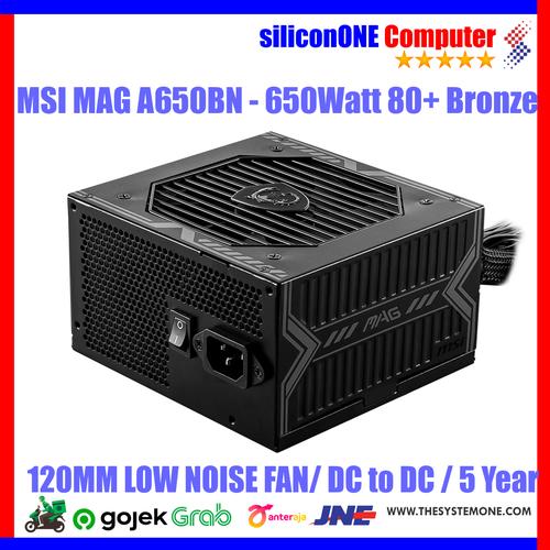 Gambar MSI A650BN Powersupply A650 650 650Watt 80+ Bronze MAG PSU dari silicon ONE Computer Kota Bandung Tokopedia