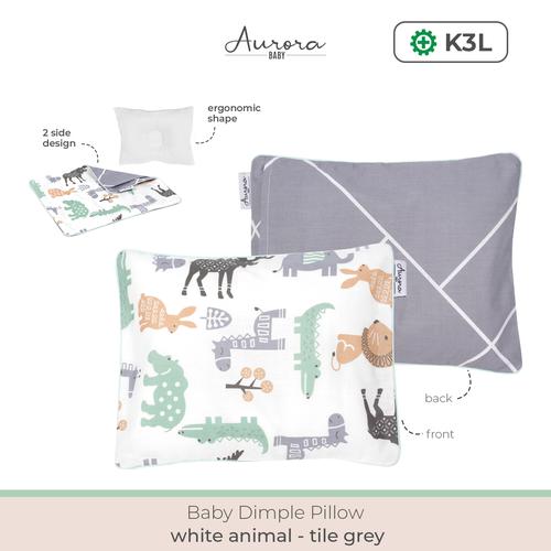 Foto Produk Aurora Baby-Bantal Peyang (Peang) Bayi - Greywhte Animal dari Gisnicbaby Official
