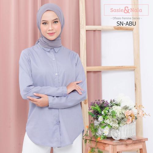 Foto Produk Kemeja Wanita Katun Toyobo Kualitas Bagus-Banyak Pilihan Warna-Part 2 - Abu Kebiruan, M dari Ofissiostore