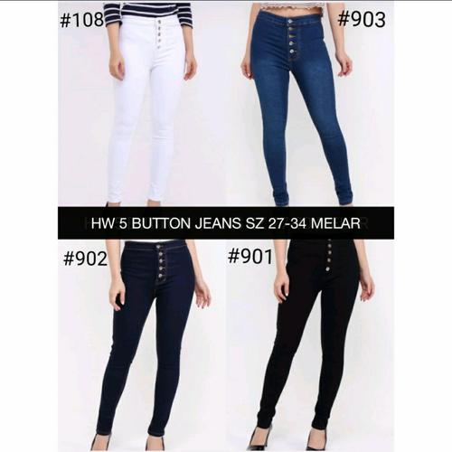 button Black 1901 Higwaist Skinny Murah 
