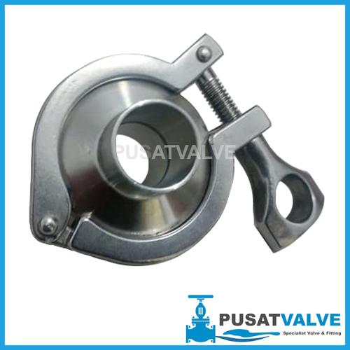 1pc NPT Male Thread 3/4" 304 Stainless Steel Three Clamp Ferru Jual Clamp  Ferrule 3/ 1pc NPT Male Thread 3/8" 304 Stainless Steel Three Clamp Ferru