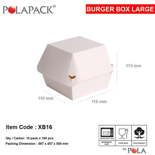 Gambar Paper Clamshell Box burger / Burger Box kertas murah (XB16) dari PT Pola Paperindo Jakarta Barat Tokopedia