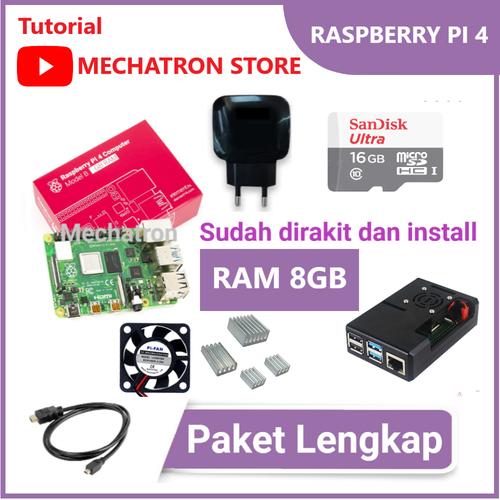 Foto Produk Raspberry Pi 4 model B 8GB Paket Lengkap Siap Pakai UK Pi4 8 GB - Tanpa MicroSD dari Mechatron