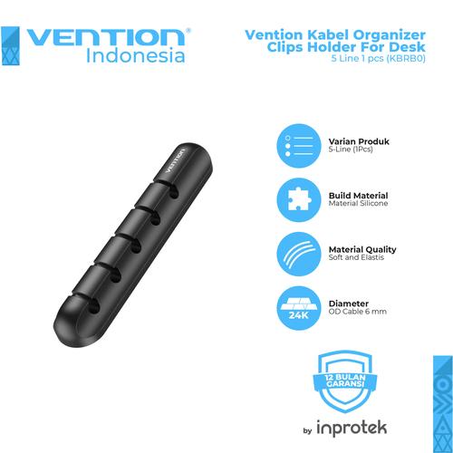 Foto Produk Vention Kabel Organizer Clips Holder For Desk - KBR 5-Line, 1 Pcs dari Vention Indonesia