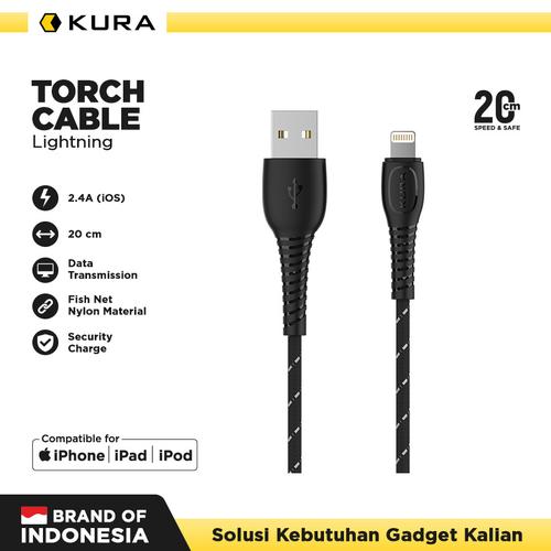 Gambar KURA Torch Cable - Kabel Data Lightning 3A 20 cm - Kuning dari KURA Indonesia undefined Tokopedia