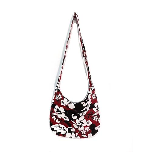 Gambar Tas Slempang Bali Motif Bunga Bahan Canvas - merah-hitam dari ATK MBS Kota Bekasi Tokopedia