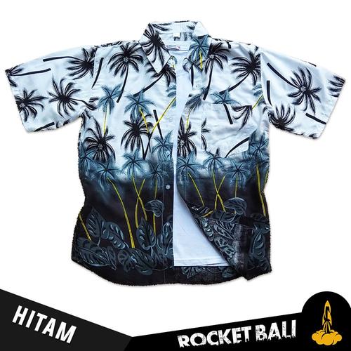 Foto Produk Baju Kemeja Hawai - Kemeja Hawai Bali - Kemeja Pantai Cepat Kering - Hitam, L dari Rocket Bali