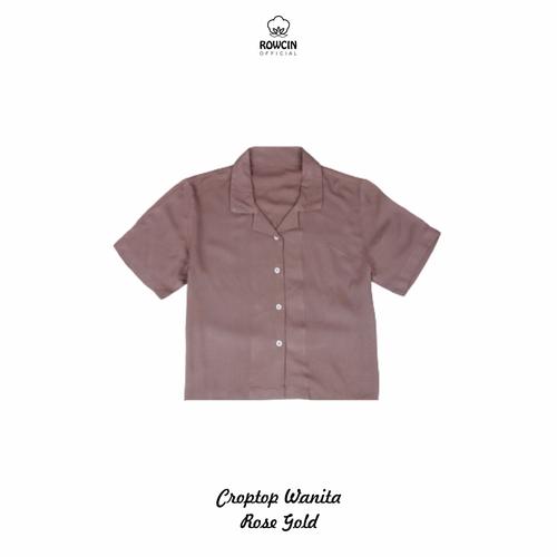 Jual KEMEJA WANITA CROP TOP POLOS KATUN 