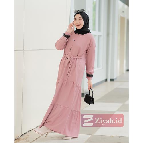 Gambar Ziyah.id Gamis Reina Dress Casual simple dress - Maroon dari Ziyahid Kota Bandung Tokopedia