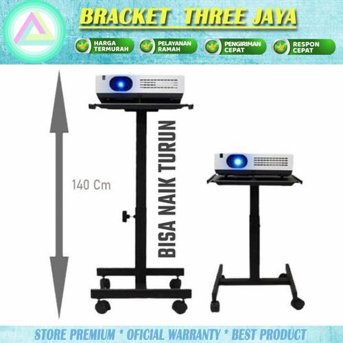 Jual Standing bracket roda dorong proyektor stand tray laptop new ...