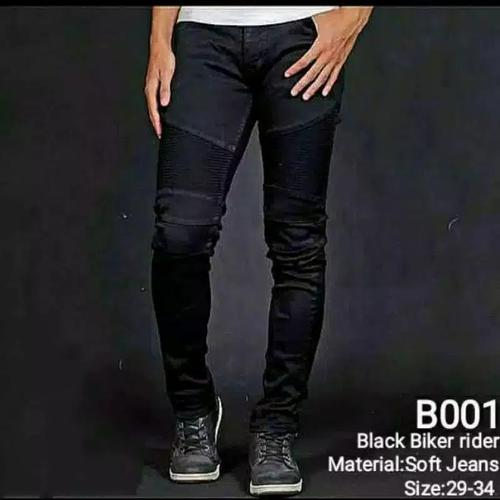 pria / celana bikers jeans - Biru Muda 