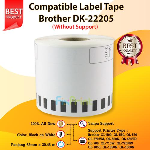 Jual Compatible Label Tape Brother DK-22205 DK22205 Without ...