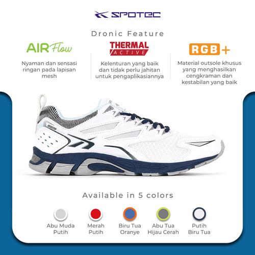 Foto Produk SPOTEC Sepatu Running Dronic Putih - Biru Tua - 37 dari Spotec Official Store